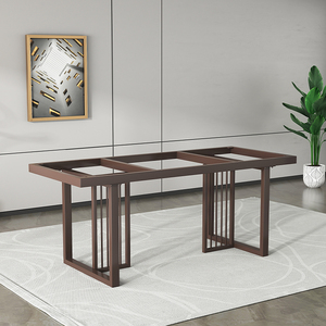铁艺桌腿支架轻奢岩板桌脚金属餐桌底座长方形茶桌架子不锈钢框架