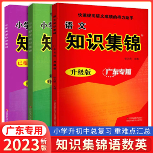 【 广东专用】2023版小学语文数学英语知识集锦 小升初复习提高成绩的得力助手 韶关专用版 小学工具书知识大全知识大集结3456年级