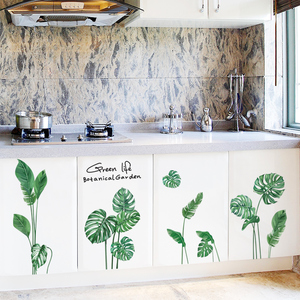 家具翻新厨房柜子贴纸自粘防水防油植物盆栽橱柜门储物柜装饰贴画