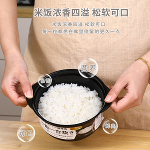 日本进口微波炉专用煮饭碗蒸饭器煮杂粮米饭盒蒸饭煲便携迷你饭煲