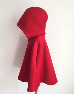 女童新款山羊绒新年款红色双面呢 丝绒两面穿气质款时尚斗篷披肩