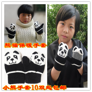 包邮 大熊猫手套卡通可爱男女儿童幼儿园1-2-3岁宝宝手套熊猫国宝