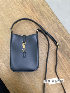 英国代购 圣罗兰/YSL LE 5 À 7迷你竖款亮面皮革斜挎 手机包女包