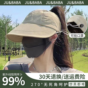 日本设计师CHIRPYKIOSK联名~空顶防晒帽女夏防紫外线户外遮阳帽子