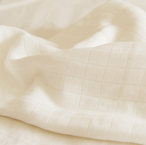 出口竹纤维柔软三层棉纱布-奶白色宝宝布料 尿布口水巾浴巾包被巾