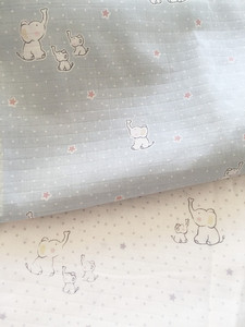 日本订单无荧光剂A类双层棉纱布料 小象 婴儿床单被套口水巾面料