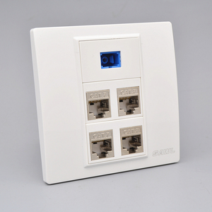 七类网络光纤插座86型4个7类电脑万兆网线口+SC单口光钎墙插面板