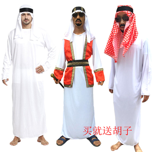 万圣节cosplay中东演出服沙特阿拉伯服装迪拜土豪卡塔尔牧羊人衣