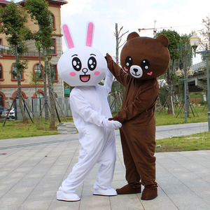 可妮兔卡通人偶服装兔子布朗熊成人行走发传单衣服网红熊玩偶服装