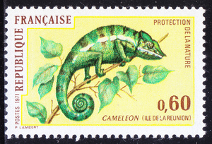 FR0310法国1971自然保护动物变色龙1全新