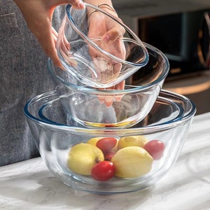 透明耐热玻璃碗微波炉烤箱专用高温家用吃饭碗防爆打蛋大号和面盆