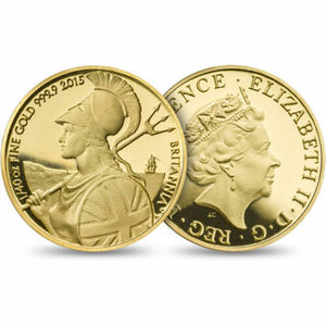 【海寧潮现货】英国2015年不列颠女神系列1/40盎司精制纪念小金币