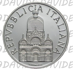 意大利1994年 威尼斯圣马可大教堂900周年1000里拉精制纪念银币