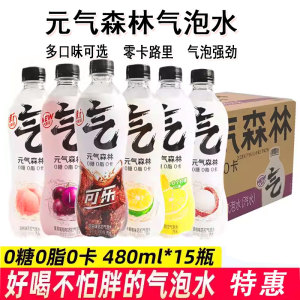 元气森林气泡水0糖0脂0卡苏打汽水480ml*15瓶整箱白桃椰子可乐味