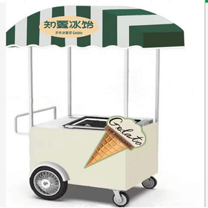 网红冰激凌售卖车冰淇淋摆摊车展示架甜品花车手推商用货架集市