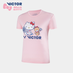 胜利VICTOR威克多HELLO KITTY联名羽毛球服短袖T恤短裙KT202 203