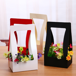 鲜花包装手提袋手提盒纸质花盒花店用品纸花篮鲜花包装批发