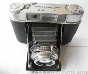 CA81【国产】稀有的 国产 上海203 相机 皮腔120 折叠