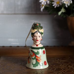 百亩外贸中古风出欧洲意大利复古人物陶瓷铃铛餐铃艺术装饰品摆件