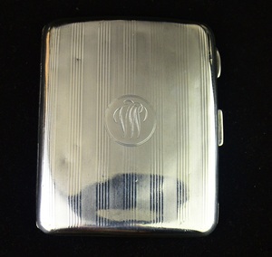 西洋古董银器纯银贵族烟盒卡片盒英国伯明翰纯银鎏金雕花贵族专用