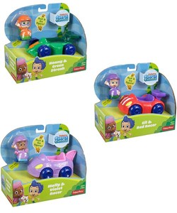 正版外贸儿童玩具 Bubble Guppies 泡泡孔雀鱼玩具赛车塑料配人偶