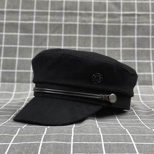 法式黑色海军帽子男女潮M标青年日系网红复古英伦画家贝雷八角帽