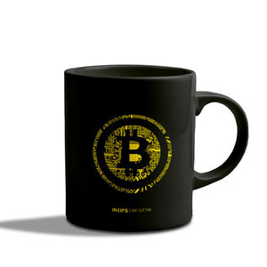 创意比特币bitcoin图案 美式陶瓷325豪升办公室马克杯水杯包邮