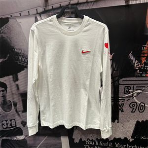 正品NIKE耐克男子白色上衣打底衫春季运动训练休闲长袖T恤FV3994