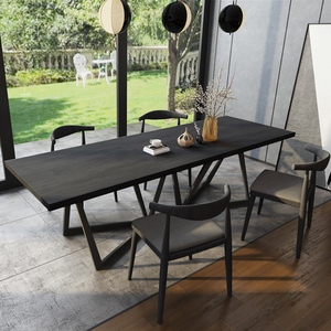 简约现代北欧办公桌长桌工业风洽谈餐桌loft设计师家具实木会议桌