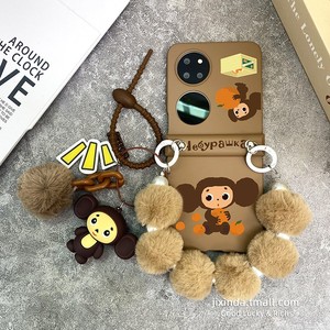 大耳猴公仔铰链全包适用于华为P60Pocket手机壳P50Pocket个性保护套PocketS宝盒折叠屏手链斜挎女款