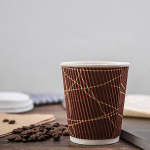 瓦楞纸杯一次性加厚带盖热饮防烫咖啡奶茶杯子商用品牌定制印logo