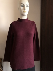 暗红色半高领女羊毛衫羊绒衫毛衣打底衫简洁大方独特