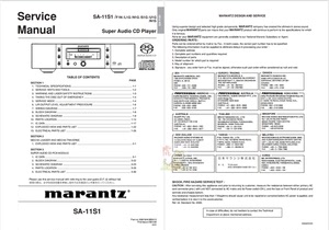 马兰士音响发烧CD功放机MARANTZ SA-11S1原厂维修手册图纸资料全
