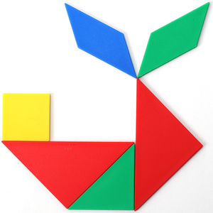 台湾游思乐幼儿园益智玩具DIY拼图彩色七巧板 几何形状认知建构