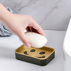 笑脸肥皂盒带沥水孔卫生间创意大号香皂盒塑料简约双层手工皂盒