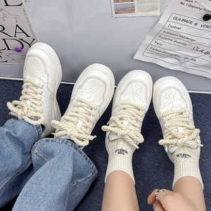 小众帆布小白鞋男女夏季透气鞋子男生休闲厚底板鞋2024新款白色鞋