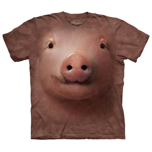 美国 THE MOUNTAIN 猪头图案大码装宽松3d衣服短袖男3dt恤