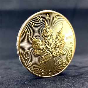 2015年加拿大枫叶纪念币英联邦女王金币枫叶硬币幸运币镀金币纪念