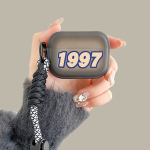 1997数字airpodspro2保护套适用苹果蓝牙耳机壳2代磨砂黑色3代硅胶pro复古男女1代套全包防摔新款潮牌软壳包