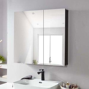卫浴镜箱太空铝浴室镜柜挂墙式镜面柜卫生间壁挂收纳柜厕所置物柜
