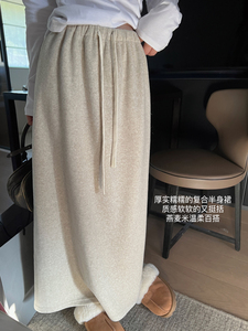 superniniyy 可以穿一个冬天糯米糍复合加厚宽松显瘦高腰半身裙女