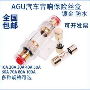 AGU10X38mm玻璃保险管汽车音响专用保险丝管状10A-100A全镀金32V