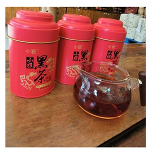 黑茶020800#双龙戏珠系列红龙六堡茶200克*3罐特级桂青种小雅茶厂