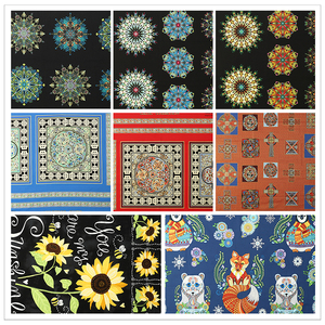 wwei 进口定位布料复古植物大花卉猫拼布手工壁饰包包桌布diy面料