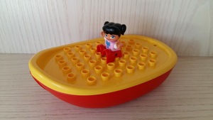 正品 乐高 LEGO 得宝 大颗粒 散件 黄红色 大船