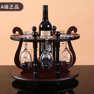 欧式红酒架摆件红酒杯架倒挂酒瓶实木创意葡萄酒架展示架客厅装饰