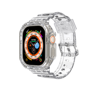 适用AppleWatchUltra2代s9表带液态表壳49mm硅胶一体个性苹果iWatch8手表保护壳全包运动腕带潮牌男女7高级感