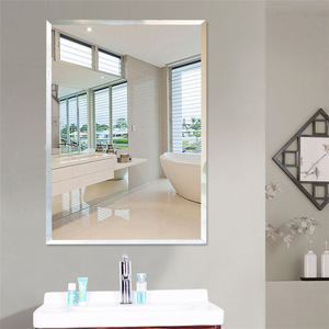 浴室镜子免打孔玻璃镜洗漱卫浴半身贴墙镜卧室梳妆美容卫生间镜子