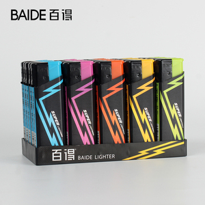 BAIDE百得正品W01黑色闪电创意潮流家用防爆充气电子防风打火机