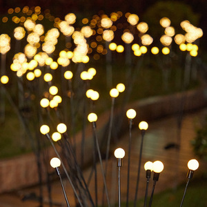 6/8/10LED Solar Garden Firework Firefly Lights Outdoor Water